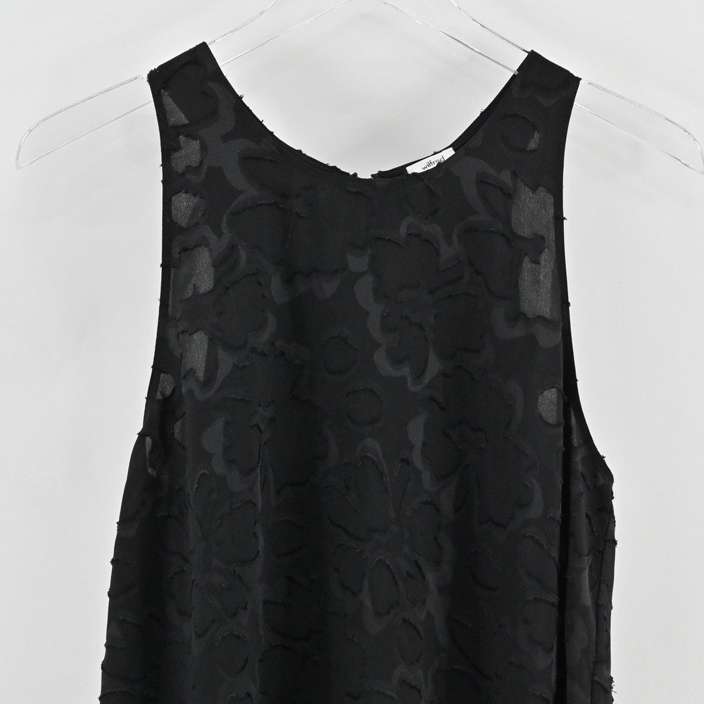 Aritzia Wilfred Womens‎ Silk Textured Top Size M Black Floral Sleeveless Blouse - Picture 8 of 12